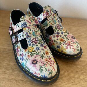 Rare floral Dr. Martens 2 strap Mary Janes Size EU 39 US 8